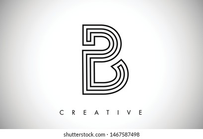 B Letter Modern Trendy Design Logo. Letter B Icon Logo with Monogram Vector Illustration.