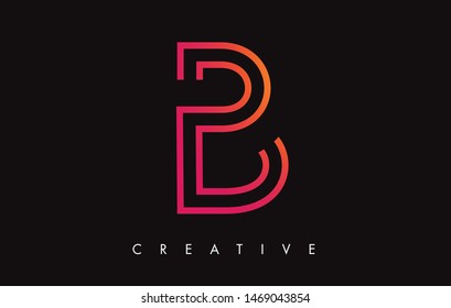 B Letter Modern Trendy Design Logo. Letter B Icon Logo with Monogram Vector Illustration.