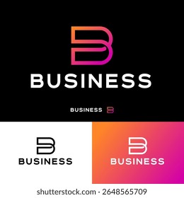 B letter. B monogram consists of intertwined thin lines. Identity, corporate logo.
