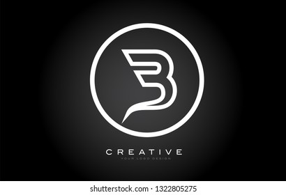 B Letter Monogram Logo Design. Modern B Icon With Creative Beautiful Black Monogram Design.
