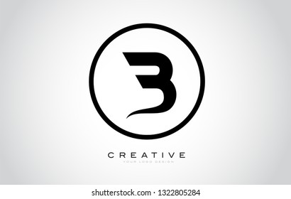 B Letter Monogram Logo Design. Modern B Icon With Creative Beautiful Black Monogram Design.