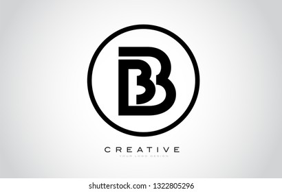 B Letter Monogram Logo Design. Modern B Icon With Creative Beautiful Black Monogram Design.