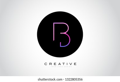 B Letter Monogram Logo Design. Modern B Icon With Creative Beautiful Purple Black Monogram Design.