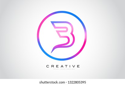 B Letter Monogram Logo Design. Modern B Icon With Creative Beautiful Purple Black Monogram Design.
