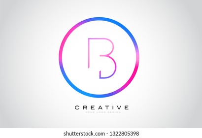 B Letter Monogram Logo Design. Modern B Icon With Creative Beautiful Purple Black Monogram Design.