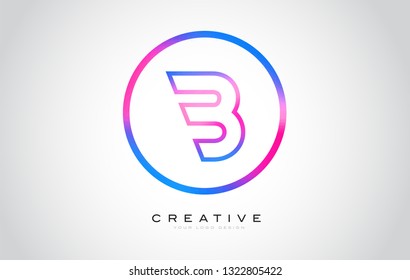 B Letter Monogram Logo Design. Modern B Icon With Creative Beautiful Purple Black Monogram Design.