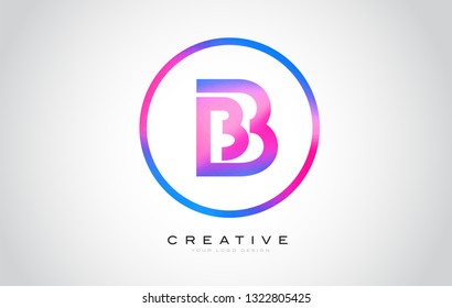 B Letter Monogram Logo Design. Modern B Icon With Creative Beautiful Purple Black Monogram Design.