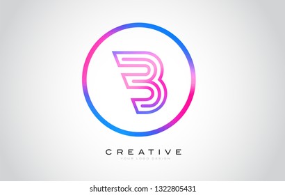 B Letter Monogram Logo Design. Modern B Icon With Creative Beautiful Purple Black Monogram Design.