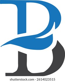 B letter monogram logo design with bird