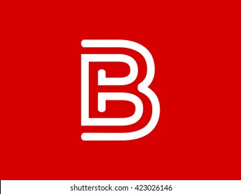 B letter monogram logo,Abstract Letter b logo design template. Line vector symbol. Premium elegant logo sign 