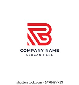 B letter monogram modern logo design