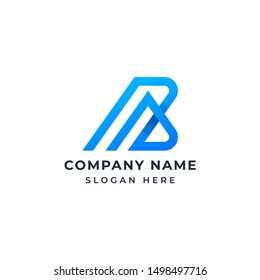 B letter monogram modern logo design