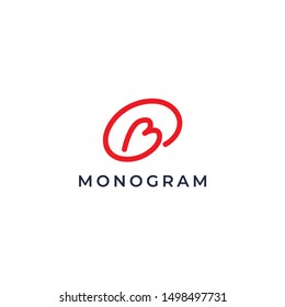 B letter monogram modern logo design