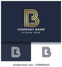 B letter monogram modern logo design