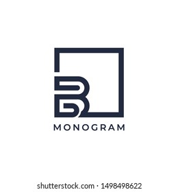 B letter monogram modern logo design