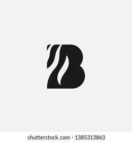 B letter monogram with zebra pattern logo icon