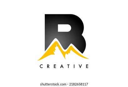 B Letter Mountain Icon Logo Design Stock Vector (Royalty Free ...