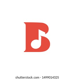 B letter and music note idea logo design vector icon illustration. flat style logos