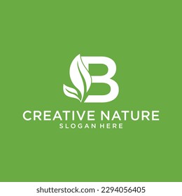 B letter nature logo template, environment vector and company logo