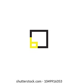 b letter on the square vector logo