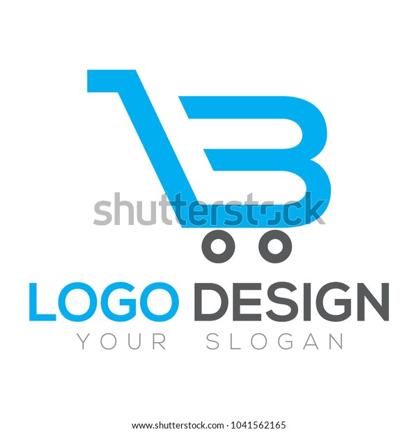 B Letter Online Shopping Logo Template Stock Vector (Royalty Free ...