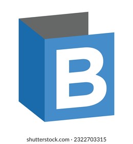 B letter open box logo template