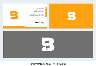 B Letter Origami logo and Business Card template