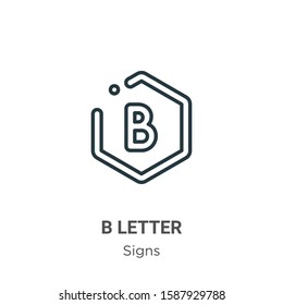 B letter outline vector icon. Thin line black b letter icon, flat vector simple element illustration from editable signs concept isolated on white background