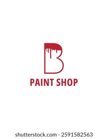 B letter Painter logo, Letter B logo design, B letter paint shop logo