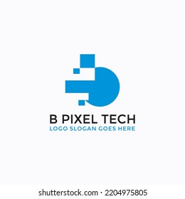 B Letra imagen vectorial del logotipo de datos pixales