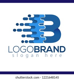 B Letter Pixel Icon Vector Logo element. Letter speed logo template