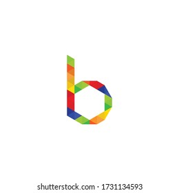 B Letra Pixel Logo Design Template