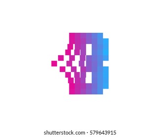 B Letter Pixel Logo Design Element