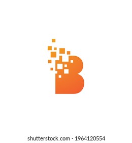 B letter pixel style vector design