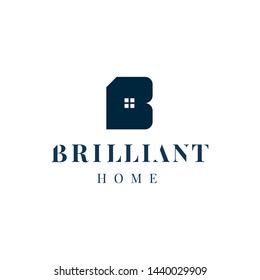 B letter properties vector logo. Real estates vector emblem
