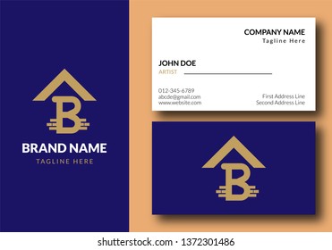 B Letter Real Estate Logo Design - Real estate logo. - Vector
