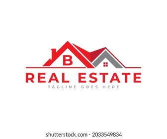 B Letter Real Estate Logo Design Template