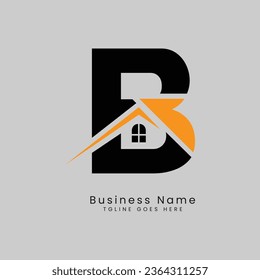 B Letter Real Estate Logo, Vector illustration Template Concept Design Logo for Property Business Image Start with Alphabet B