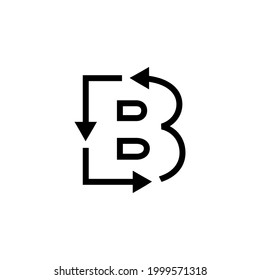b letter recycle logo vector icon illustration