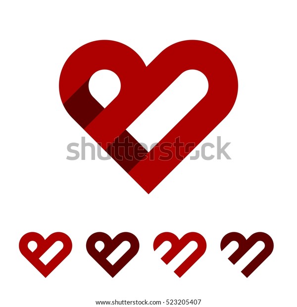 Bの文字赤い心のロゴテンプレートイラストデザインイラストデザイン ベクター画像eps10 のベクター画像素材 ロイヤリティフリー