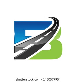 B Letter Road Construction Creative Design Stock Vector (Royalty Free ...