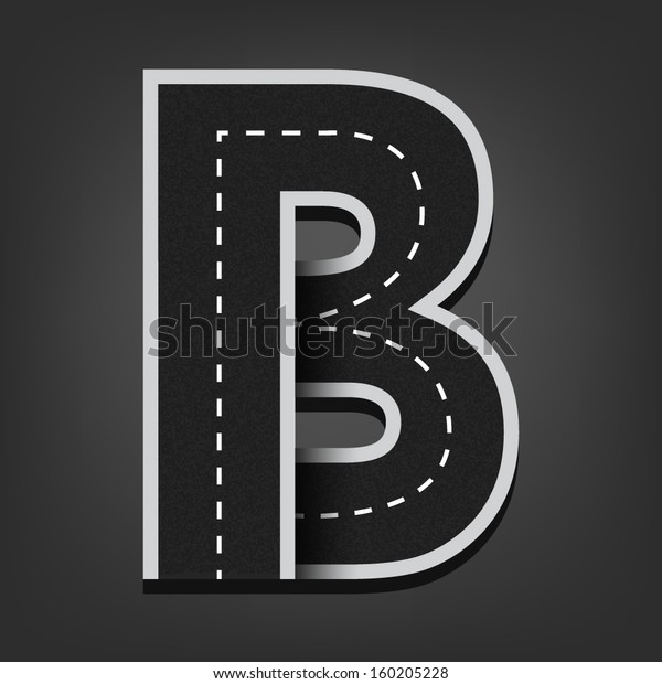 B Letter Road Font: Vector De Stock (libre De Regalías) 160205228 ...