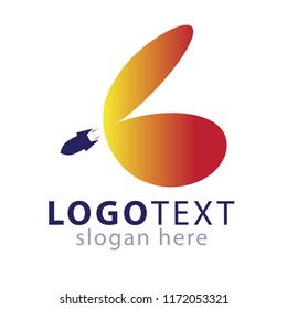 B Letter Rocket logo vector template
