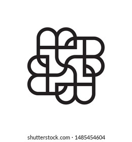 B letter rotation logo design vector