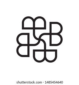 B letter rotation logo design vector