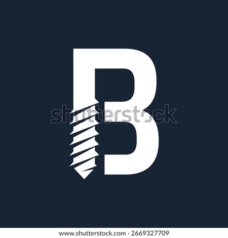 b letter screw abstract logo modern style
