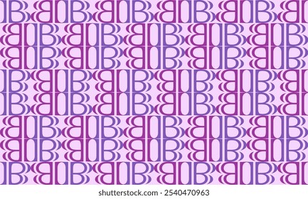 B letra sem emenda abstrata geométrica roxo tira redonda padrão de tira estilo de repetição. design de imagem completa para impressão de tecido, tabuleiro de xadrez 