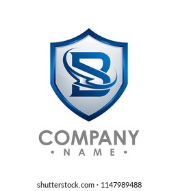 B letter Shield house icon logo design vector template