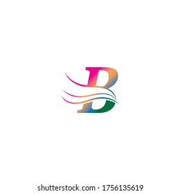 B Letra con plantilla de logotipo de escudo