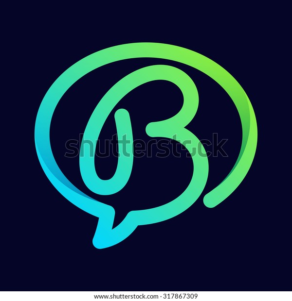 B Letter Speech Bubble Line Logo Stock Vector (Royalty Free) 317867309